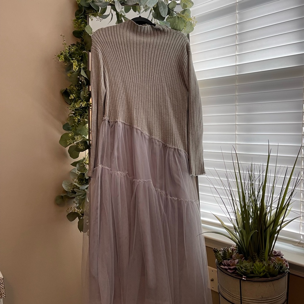 Boutique Gray Sweater Dress